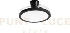Plafoniera led ventilatore condor retrattile nero 46w 4050lm cct di...