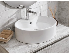 Lavabo D'Appoggio 52 Cm "Saturno" Bianco Lucido