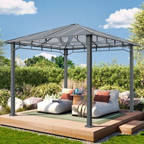 TOOLPORT Gazebo da giardino 3x3m, Hardtop, senza teli laterali - (300681)