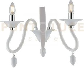 Applique a parete classica estefan bianca 2 luci attacco e14 39x23x...