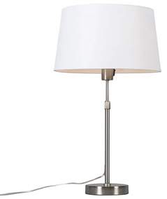 Lampada da tavolo in acciaio con paralume bianco 35 cm regolabile - Parte