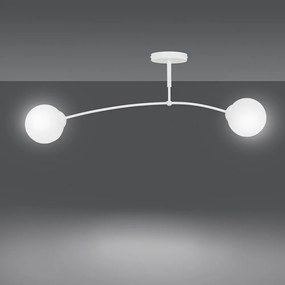 Lampadario a Sospensione in Acciaio e Vetro PREGOS 2 Nero/Bianco 2xE14 Colore del corpo Bianco