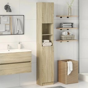 Mobile Da Bagno Rovere Sonoma 32x25,5x190 Cm Legno Multistrato /