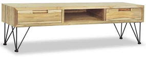 Mobile Porta Tv 120x35x35 Cm İn Legno Massello Di Teak /