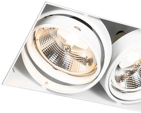 Faretto da incasso bianco GU10 AR111 senza cornice 2 luci - Oneon
