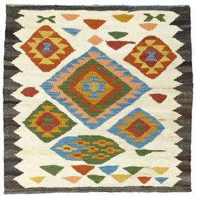 Kilim Tappeto 100 x 100 Beige (Iran) Tessuto A Mano