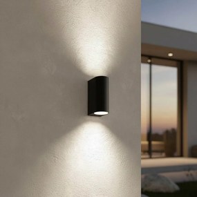 Applique da Esterno Bidirezione IP65 GU10 Stondata - Nera Base GU10