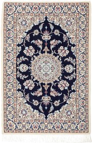 Nain Tappeto 90x60 Blu (Iran) Annodato A Mano