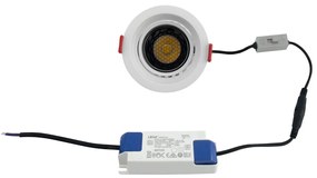 Faro LED da Incasso 12W Orientabile CRI92 Foro Ø75mm Bianco CCT UGR11 Colore Bianco Variabile CCT