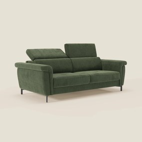 Capri divano letto di design con piedini alti - poggiatesta reclinabili in raffinato tessuto effetto velluto smacchiabile T30