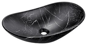 COMAD UN-LENA-MB2 - Lavabo da appoggio LENA 61,5x36 cm ceramica nera opaca