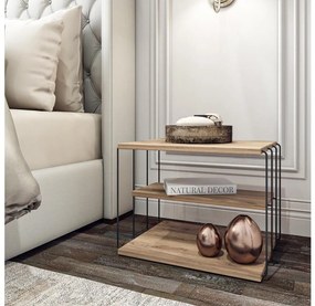 Tavolino LIFON 40x50 cm marrone/nero