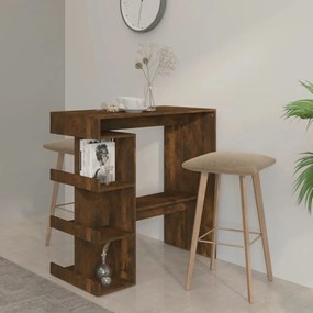 Tavolo Bar Con Ripiani Rovere Fumo 100x50x101,5cm İn Truciolato /