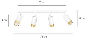 Lampada da Soffitto in Acciaio HIRO 4 Nero Cromo/Oro 4xGU10