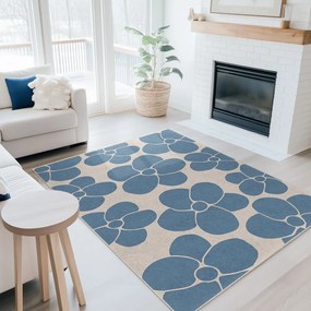 Passatoia blu lavabile 80x200 cm Blue Meadow – Mila Home