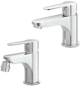 Miscelatore lavabo e bidet cromati con scarico click clack incluso Zoe