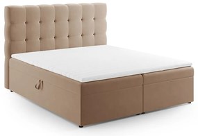 Letto boxspring marrone chiaro con contenitore 160x200 cm Bali - Cosmopolitan Design