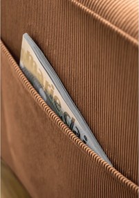 Poltrona in velluto a coste arancio-marrone Lofty Lilly - Miuform