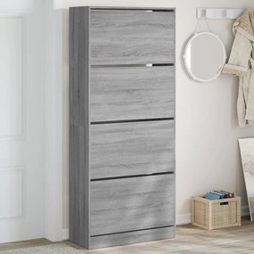 Scarpiera 4 Cassetti Ribaltabili Grigio Sonoma 80x34x187,5 Cm /