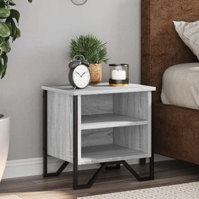 Comodini Grigio Sonoma 2pz 40x30x40 Cm İn Truciolato /