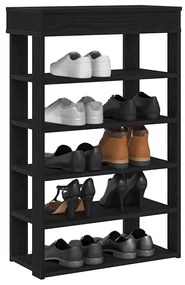 Scarpiera Nera 60x30x98 Cm İn Legno Multistrato /
