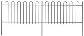 Recinzione Giardino Con Punta Tonda İn Acciaio 3,4x1 M Nera /