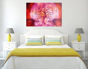 Quadro su tela – Albero della vita magico in tonalità pastello