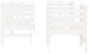 Set Salotto da Giardino 3 pz Bianco in Legno Massello di Pino