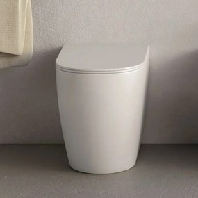 Wc a Terra Senza Brida Nic Design "Pin" Bianco Lucido