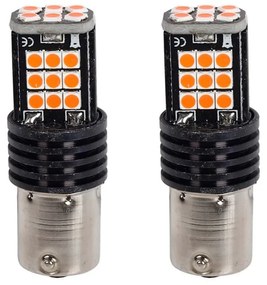 2 Pezzi Lampada Led BA15s S25 P21W 24 SMD 3030 12V 24V 300lm 3.5W Luce Rossa Piedi Dritti H50mm