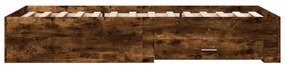 Giroletto con cassetti rovere fumo 100x200 cm legno multistrato