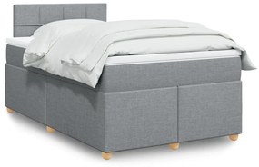 Giroletto A Molle Con Materasso Grigio Chiaro 120x200cm Tessuto /