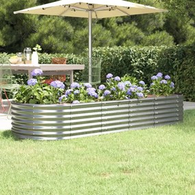 Letto Giardino Acciaio Verniciato A Polvere 224x80x36cm Argento /