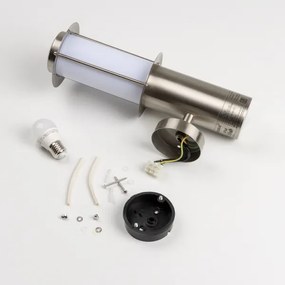 Applique LED da esterno con sensore di movimento 1xE27/4,9W/230V IP44 cromo opaco