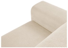 Divano angolare beige allungabile e con contenitore (con penisola a destra/con chaise lounge) con rivestimento in velluto a coste Kyoto – Cosmopolitan Design