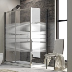 Kamalu - Cabina doccia 130x90 cm laterale fisso 90cm altezza 180cm vetro serigrafato K410NS