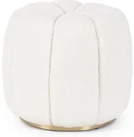 Pouf 44x39 cm Florel in Tessuto Bianco