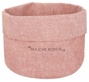 Cestino pane ruggine 20x14x15 cm con scritta in misto cotone