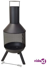 ProGarden Braciere con Camino in Metallo 116 cm