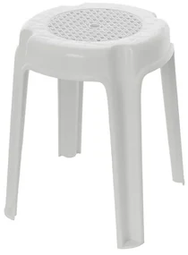 Sgabello Bagno multiuso impilabile in plastica Bianco 35 x 45 cm