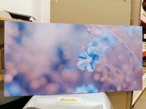 Quadro su tela – Fiori blu su sfondo vintage