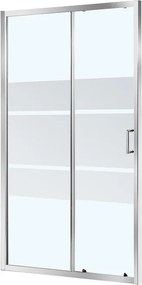 Porta doccia scorrevole L 98-102 cm x H 190 cm per nicchia in vetro serigrafato SP. 6 mm, profilo lucido cromo, serie Zesk