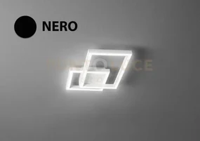 Cross plafoniera in alluminio verniciato nero 2 riquadri led 20w 15...
