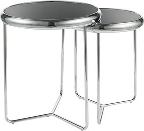 Set di 2 Tavolini da caffè Scarlet II in nero/argento