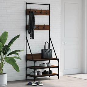 Appendiabiti Con Porta Scarpe Rovere Marrone 70x40x184 Cm /