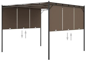 Gazebo da Giardino con Tenda Laterale 3x3x2,25 m Talpa