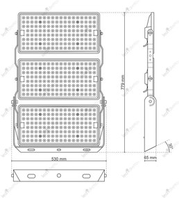 Faro Modulare LED 750W IP66 angolo 60°, 135lm/W, IK08 - LIFUD Driver Colore  Bianco Naturale 4.000K