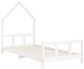 Giroletto per bambini bianco 90x200cm in legno massello di pino