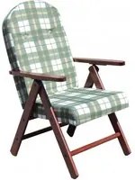 Poltrona Sdraio 4 posizioni con cuscino in Cotone,Legno cm 61x75x110 - BURT Colore: Verde