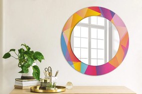Specchio rotondo cornice con stampa Composizione geometrica fi 50 cm